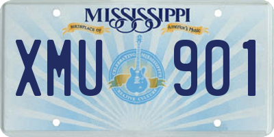 MS license plate XMU901