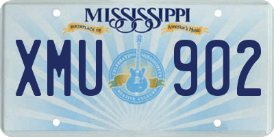 MS license plate XMU902