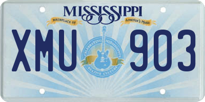 MS license plate XMU903