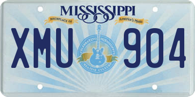 MS license plate XMU904