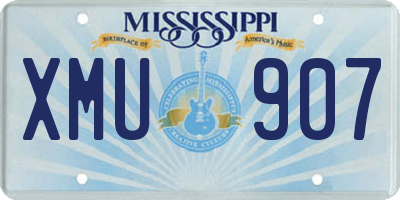 MS license plate XMU907