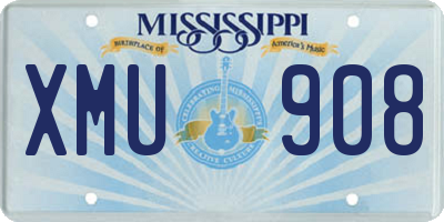 MS license plate XMU908