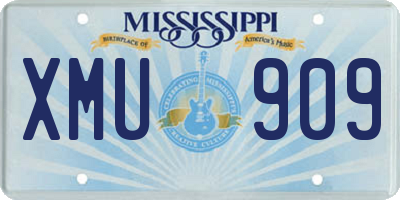 MS license plate XMU909