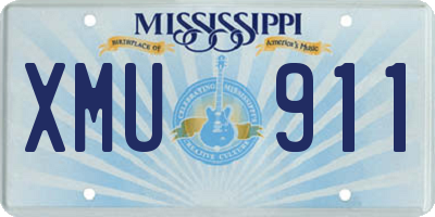 MS license plate XMU911