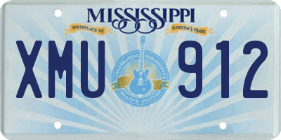 MS license plate XMU912