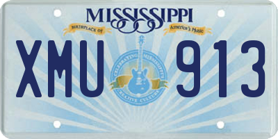 MS license plate XMU913