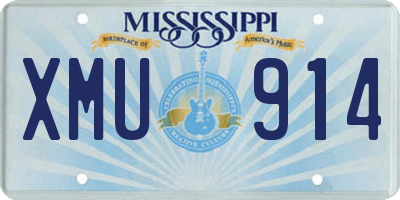 MS license plate XMU914