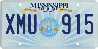 MS license plate XMU915