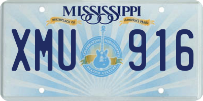 MS license plate XMU916