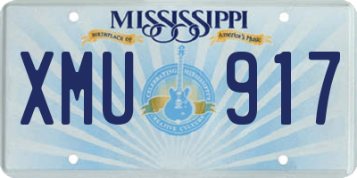 MS license plate XMU917