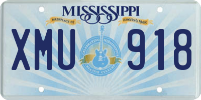 MS license plate XMU918