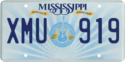 MS license plate XMU919