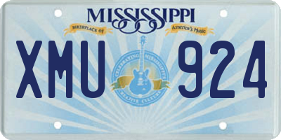 MS license plate XMU924