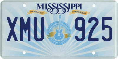 MS license plate XMU925