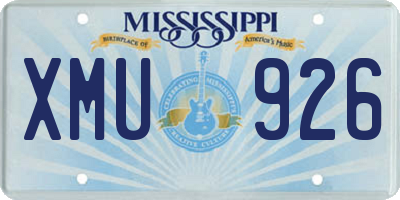 MS license plate XMU926