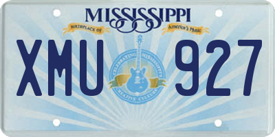 MS license plate XMU927