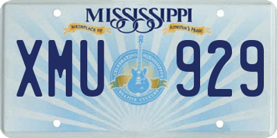 MS license plate XMU929