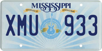 MS license plate XMU933