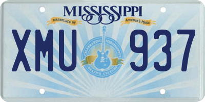 MS license plate XMU937