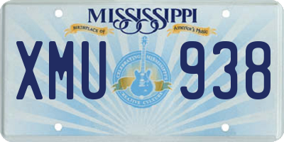 MS license plate XMU938