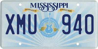 MS license plate XMU940