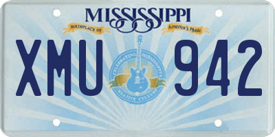 MS license plate XMU942