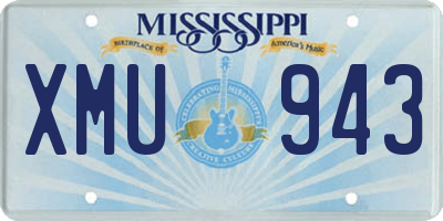 MS license plate XMU943