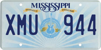 MS license plate XMU944