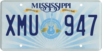 MS license plate XMU947
