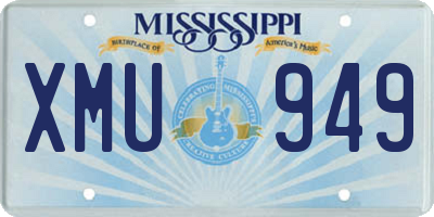 MS license plate XMU949