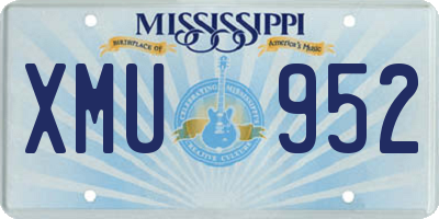 MS license plate XMU952