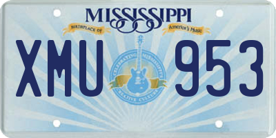 MS license plate XMU953