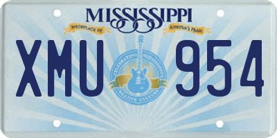 MS license plate XMU954