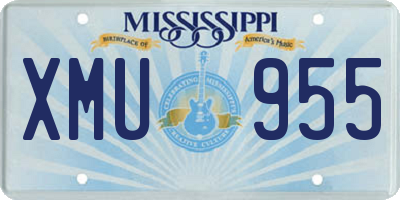 MS license plate XMU955