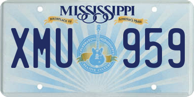 MS license plate XMU959