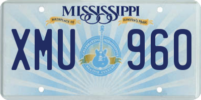 MS license plate XMU960