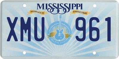 MS license plate XMU961