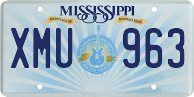 MS license plate XMU963