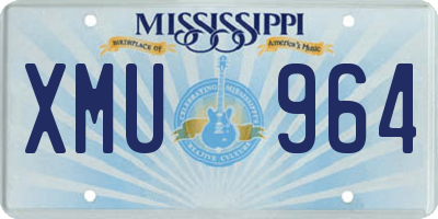MS license plate XMU964