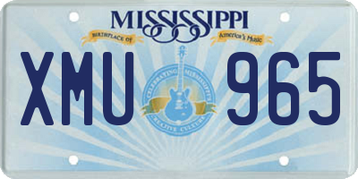 MS license plate XMU965
