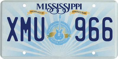 MS license plate XMU966