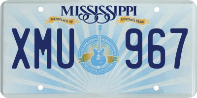 MS license plate XMU967