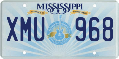 MS license plate XMU968