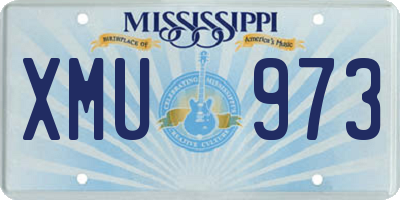 MS license plate XMU973