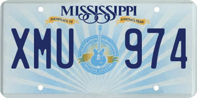MS license plate XMU974
