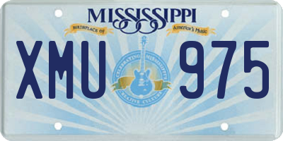MS license plate XMU975