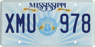 MS license plate XMU978