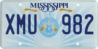 MS license plate XMU982