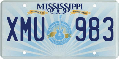 MS license plate XMU983