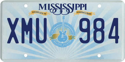 MS license plate XMU984